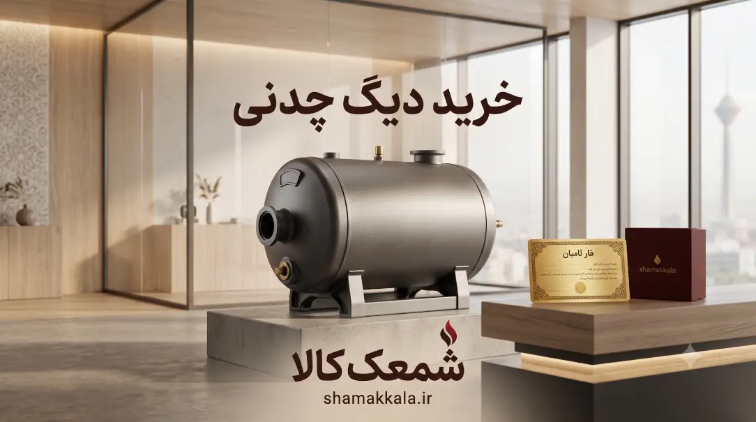 دیگ چدنی نو و باکیفیت به همراه کارت گارانتی معتبر و نشان زرشکی برند شمعک کالا در یک صنف فروشگاهی مدرن.