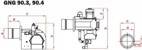 gng90-3-4-اهنمای ابعاد-گرم ایران