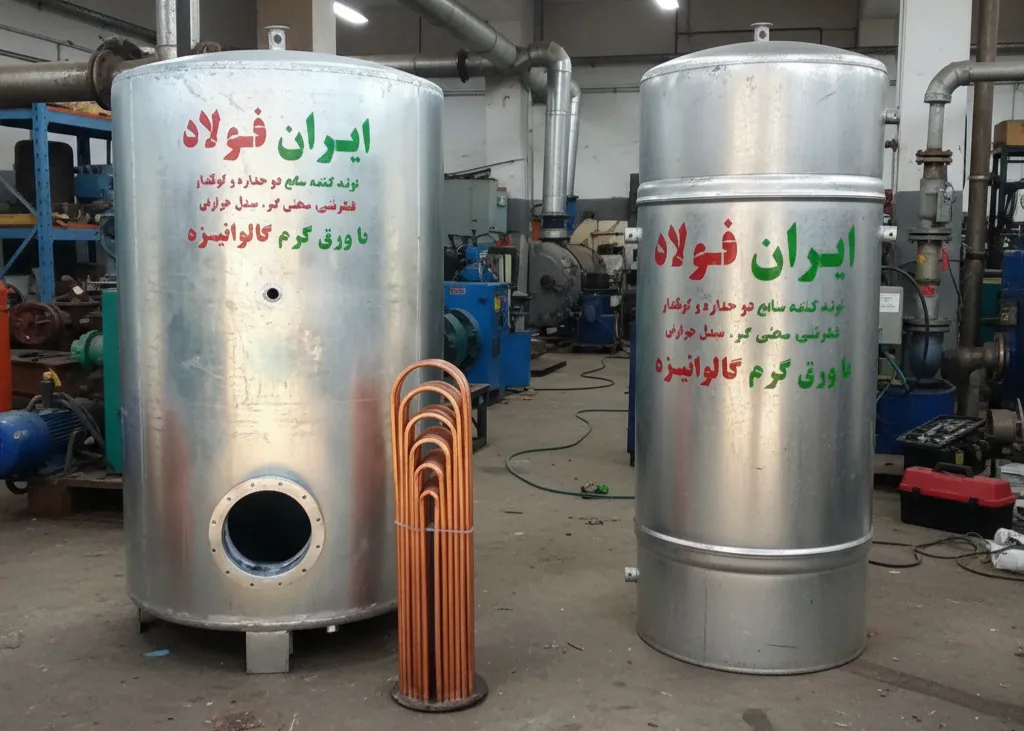 منبع دوجداره و کویل دار گالوانیزه