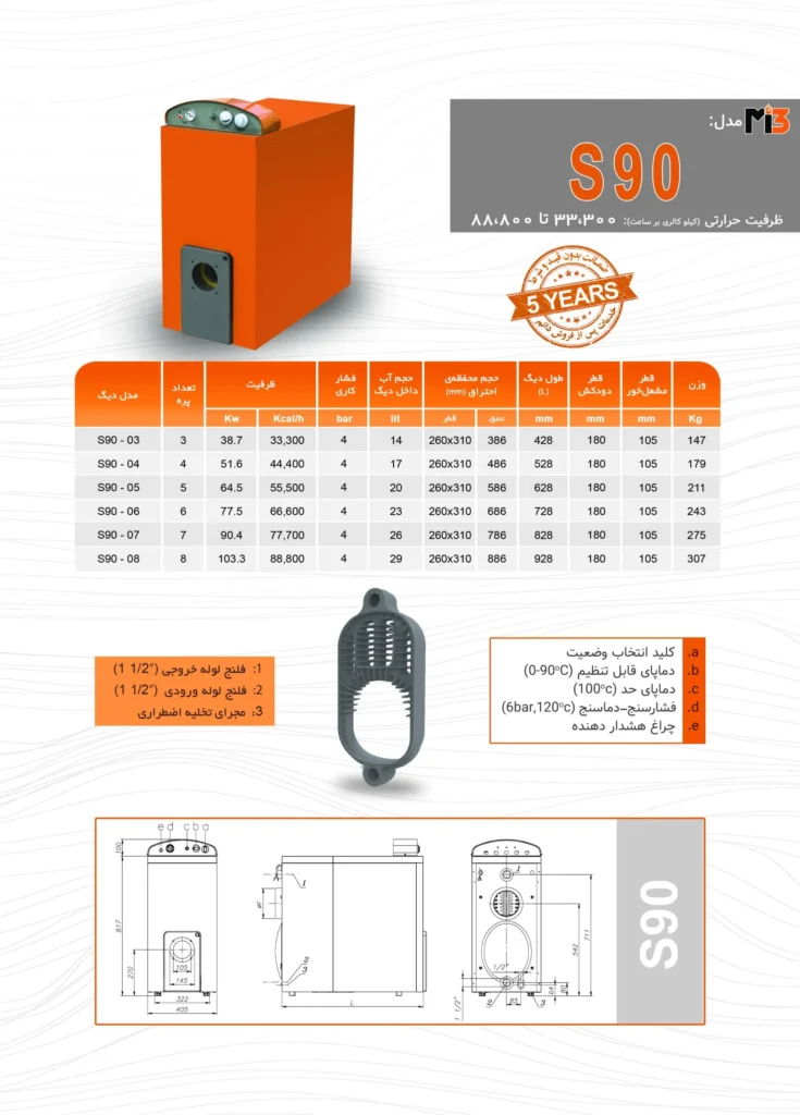 کاتالوگ دیگ ابگرم چدنی اس 90