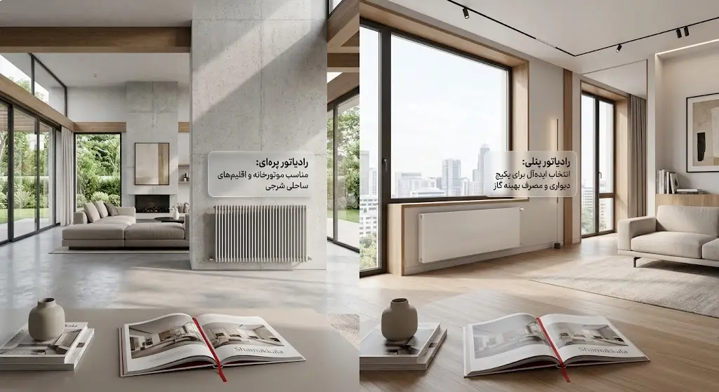 در نهایت رادیاتور پنلی بخریم یا پرهای؟ (چکلیست تصمیمگیری)