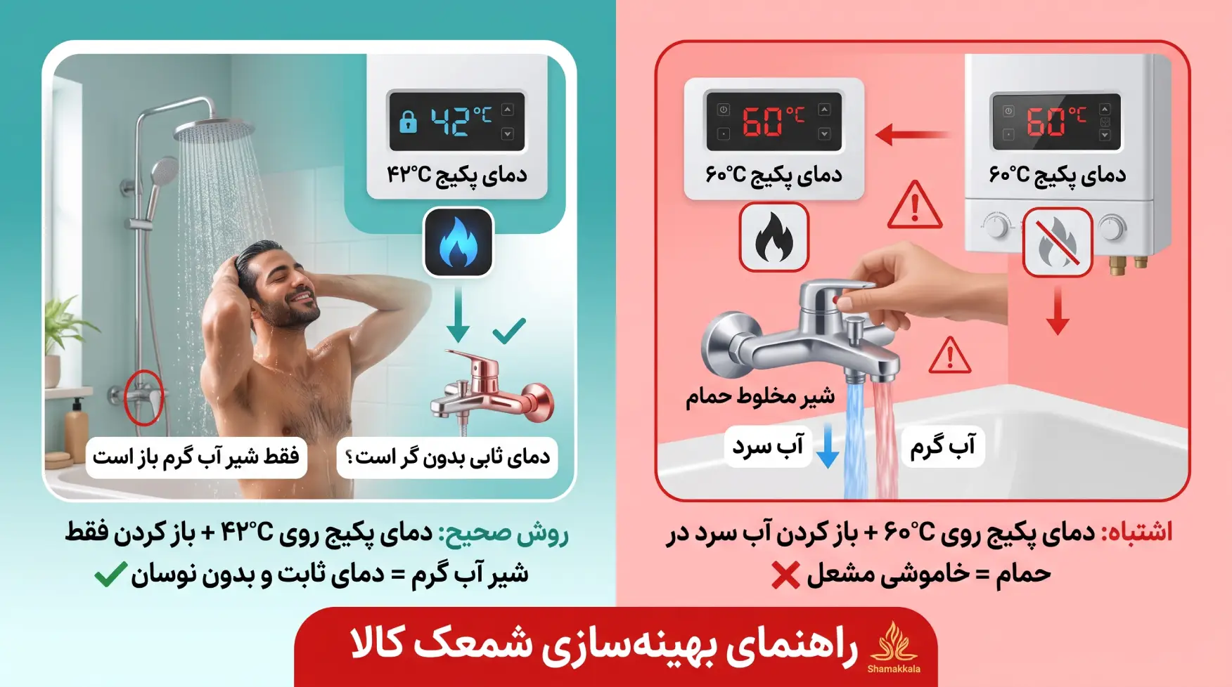 اشتباهات رفتاری کاربران که به سرد و گرم شدن آب منجر میشود