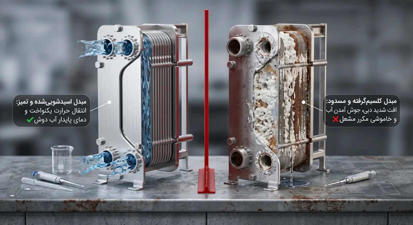 رسوبگرفتگی مبدل صفحهای ثانویه (Plate Heat Exchanger)